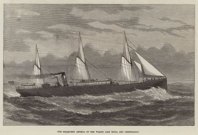 Het stoomschip Angelo, van de Wilson Line (Hull en Christiania) door Henry Spernon Tozer